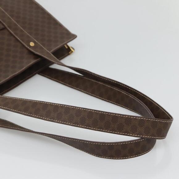 CELINE Macadam Canvas Tote Bag Pvc Leather Brown Gold - Picture 7 of 12